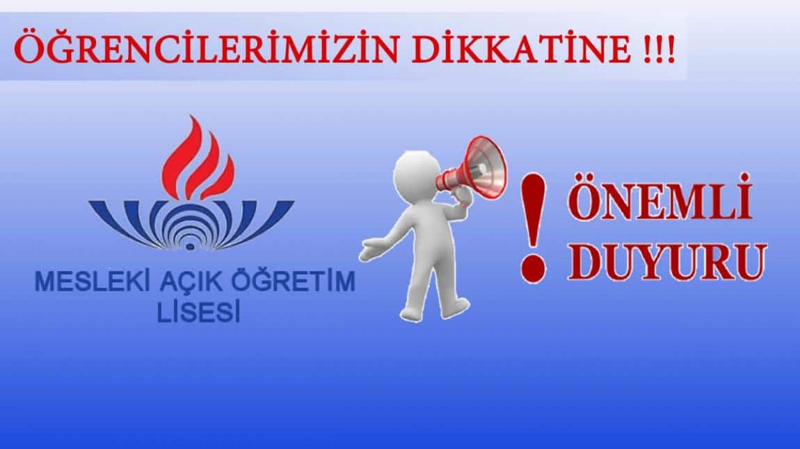 Mesleki Açık Öğretim Lisesi Sınav Duyurusu !!!